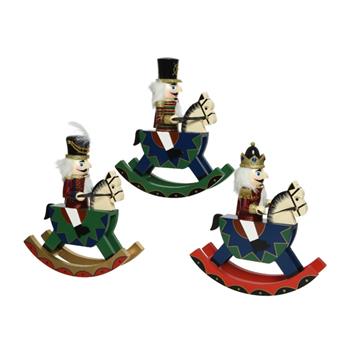 Dřevěný louskáček na houpacím koni – 28 cm, mix variant