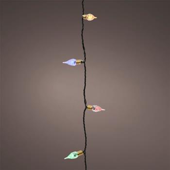 Řetěz svítící vnitřní 180LED Vintage multi s časovačem, 8 funkcí, zelený 17,9m