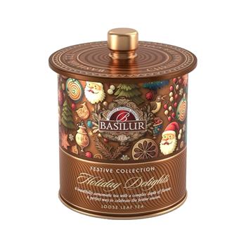 Čaj BASILUR Festive Tea Holiday Delights v dóze 75g