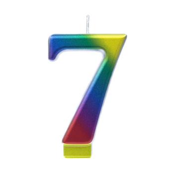 Dortová svíčka duhové číslo 7