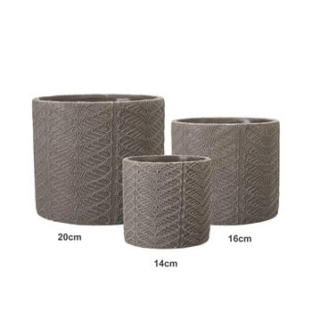 Obal na květináč válcový betonový ZOEY taupe 16cm