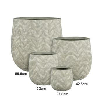 Květináč kulatý FALUN magnesium sv.šedý 55,5cm