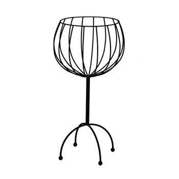 Koš na noze SALADO s kokosovou vložkou kovový černý 70cm