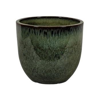 Květináč SHANGHAI 10-01DA keramický glazovaný tm.zelený 30cm