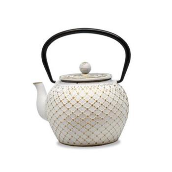 Konvice čajová litinová bílá 1,2 litru