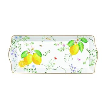 Tác hranatý porcelánový FLEURS ET CITRONS 35x15cm
