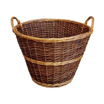 Koš kulatý protěný se 2 uchy hnědý 40cm