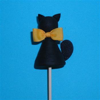 Zápich kočka s mašlí černá 25cm