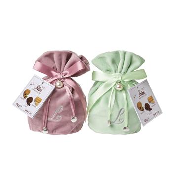 Loison Sušenky 3 druhy - BACETTO, CACAO, MARANEO v hebkém sáčku růžový/šedý mix 120g