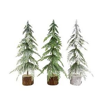 Stromek umělý na podstavci zasněžený bílo-zelený mix 41cm