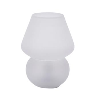 Stolní venkovní lampa AURA s USB skleněná bílá 15cm