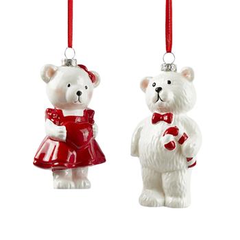 Ozdoba plastový medvěd chlapec nebo dívka, mix 11,5cm