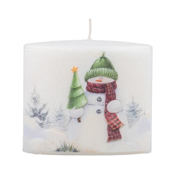 Svíčka elipsa sněhulák 10cm