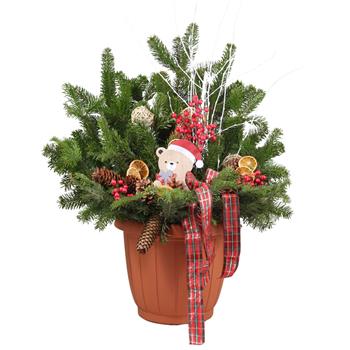 Přírodní Vánoce - Květináč ke dveřím