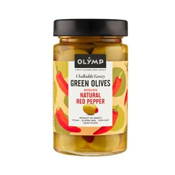 Olivy OLYMP zelené s paprikou 320g
