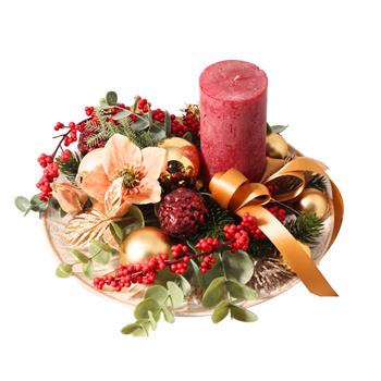 Třpytivé Vánoce - svícen 30cm