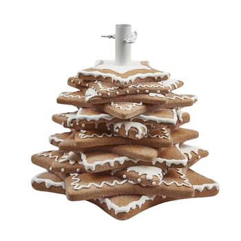 Stojánek na vánoční stromek perníčky plast/polyresin bílo-hnědý 44cm