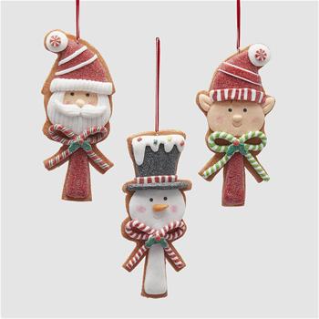 Ozdoba Santa/sněhulák/elf marcipán polyresinový mix 15cm