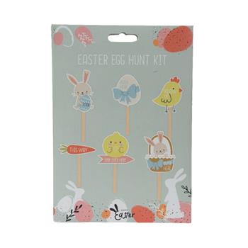 Nálepky papírové zajíc/kuře/vejce/mrkev 6ks