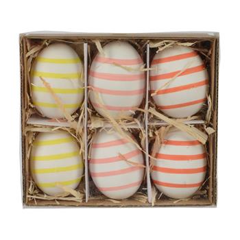 Ozdoba vejce s pruhy 6ks