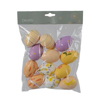 Ozdoba polystyrenové vejce více motivů mix 12ks