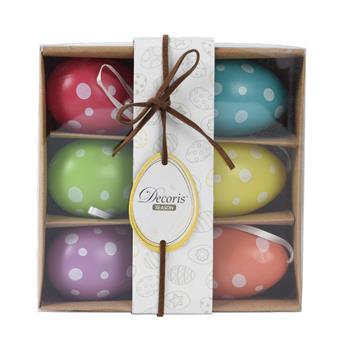 Ozdoba polystyrenové vejce s puntíky mix 6ks