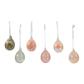 Ozdoba skleněné vejce mix 6cm