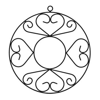 Závěsný kruh MOSEL kovový černý 53/85cm