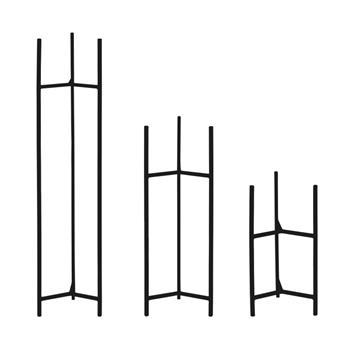 Stojan na květináč LEVENTE kovový černý 40/60/90cm