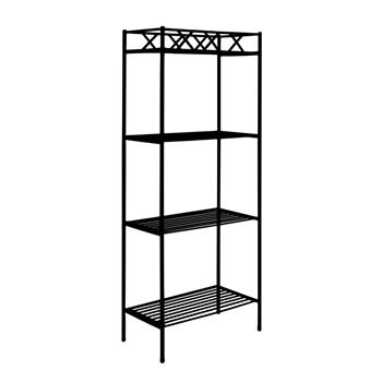 Regál hranatý BENUE kovový černý 100/160cm