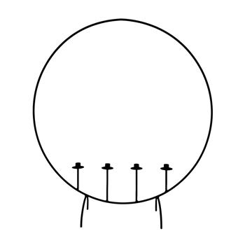 Svícen kulatý PUKHAN na 4 svíčky na nohách 90cm