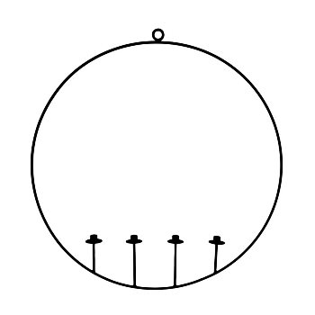 Svícen kruhový PUKHAN na 4 svíčky závěsný 90cm