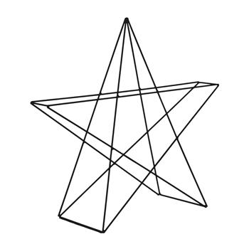 Dekorace hvězda 3D MONOKE kovová 36/54cm