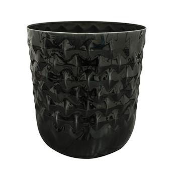 Obal kulatý kovový JACIE černý 31cm