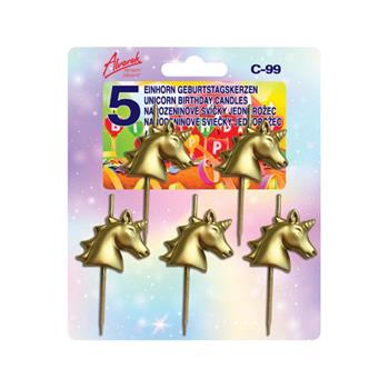 Sada dortových svíček - jednorožci 5ks