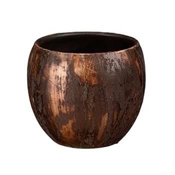 Obal na květináč kulatý terakotový ROEL rezavá patina 17cm