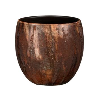 Obal na květináč kulatý terakotavý ROEL rezavá patina 20cm