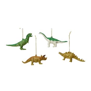 Ozdoba plastový dinosaurus s glitry mix 11cm