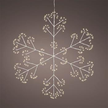 Vločka svítící venkovní 288microLED t.bílá s časovačem 78cm