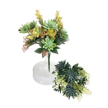 Trs umělých květin se sukulenty mix 40cm