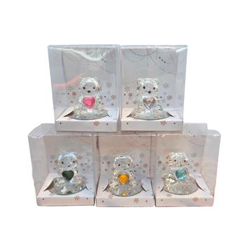 Medvěd se srdcem skleněný mix 4,5cm