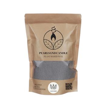 Vosk na svíčku vonný lavender PEARLSAND + 4 knoty, šedý 400g