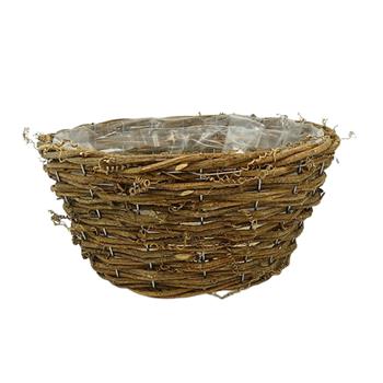 Miska kulatá proutěná s igelitem hnědá 26cm