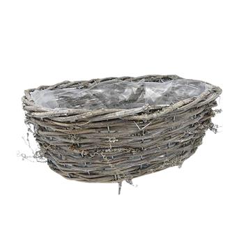 Truhlík oválný proutěný s igelitem hnědý 28cm