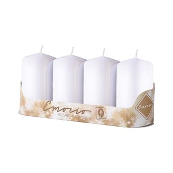 Svíčka válcová lakovaná bílá 9cm/4ks