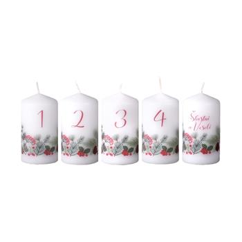 Svíčka válcová s čísly 5ks