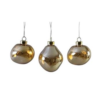 Ozdoba atypická skleněná koule transparentní mix 8cm