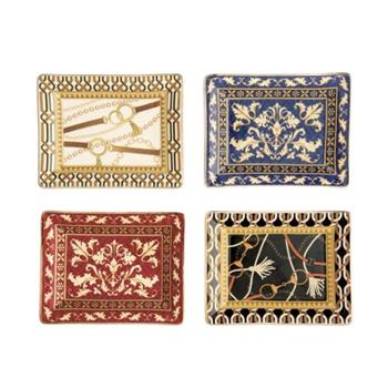 Odkládací porcelánová talířek/čajníček GLAMOUR mix 4ks