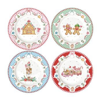 Sada dezertních porcelánových talířků SWEET CHRISTMAS 4ks